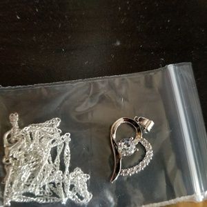 Sterling silver necklace with a heart